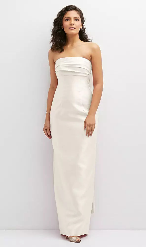 Vestido Largo Corte Recto con Moño