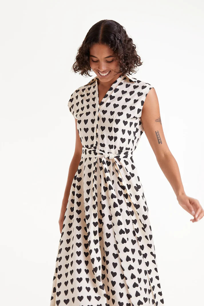 Vestido Camisero con Corazones
