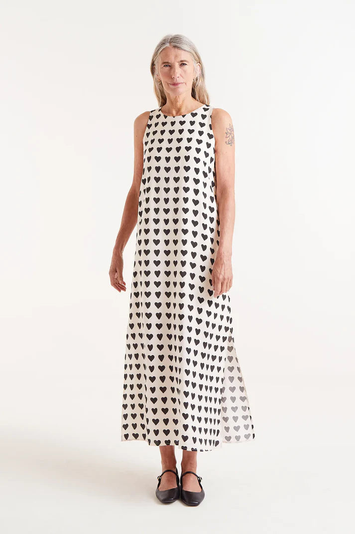Vestido Midi De Corazones
