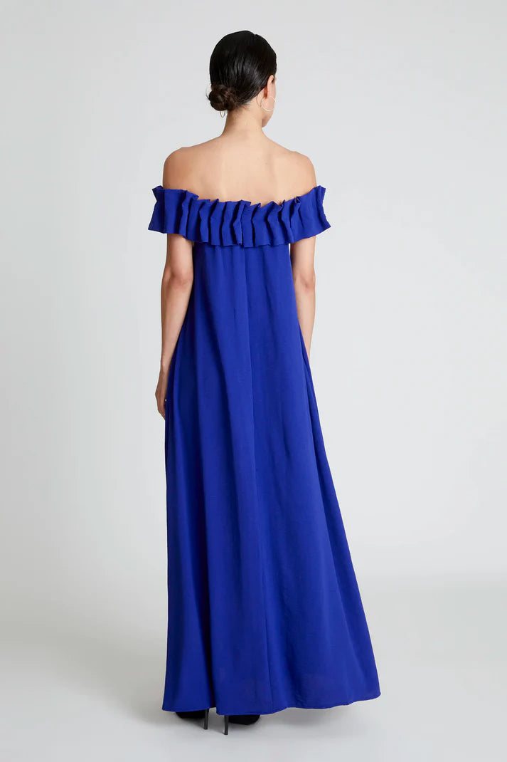 Vestido Escote Barco Azul