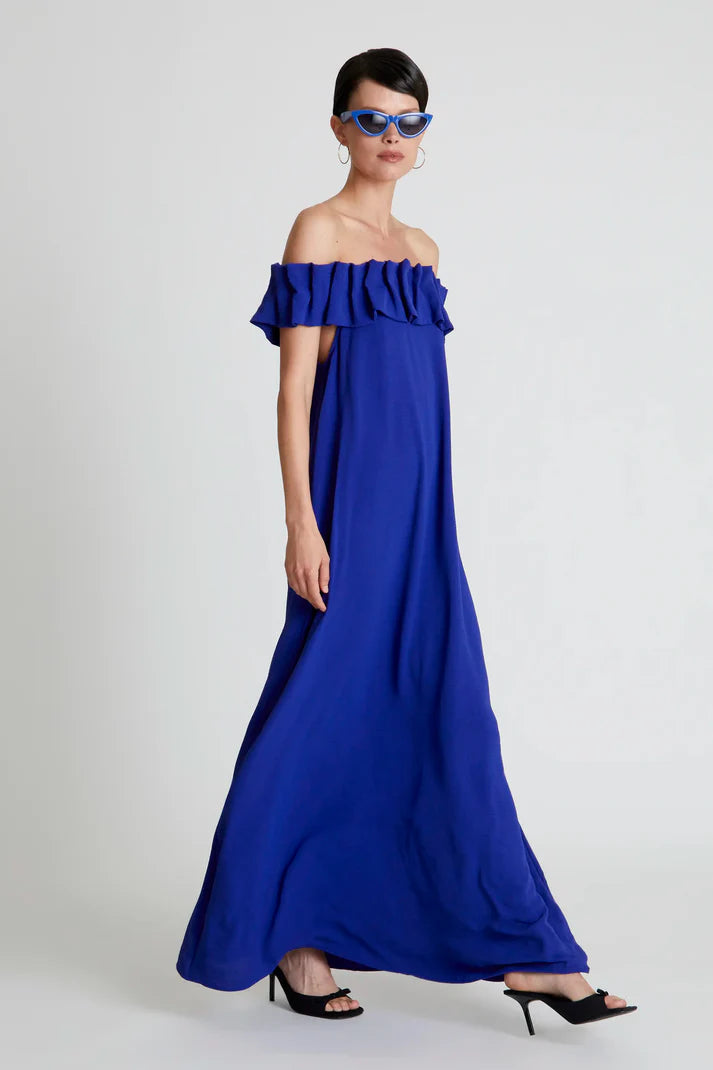 Vestido Escote Barco Azul