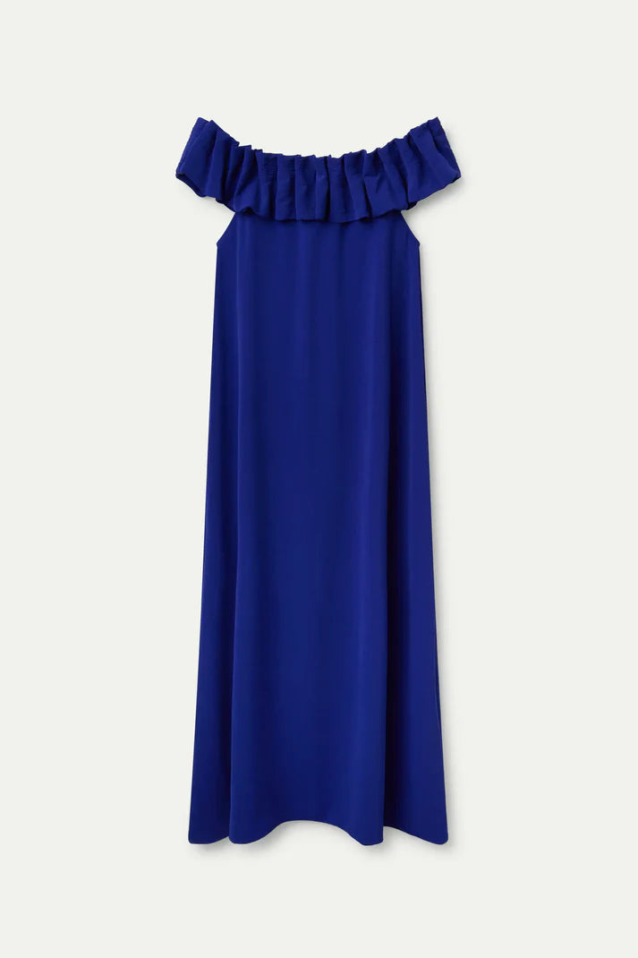 Vestido Escote Barco Azul