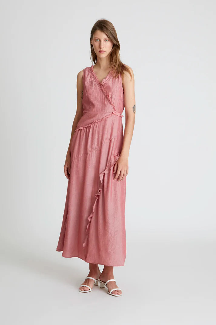 Vestido con Volantes Rosa