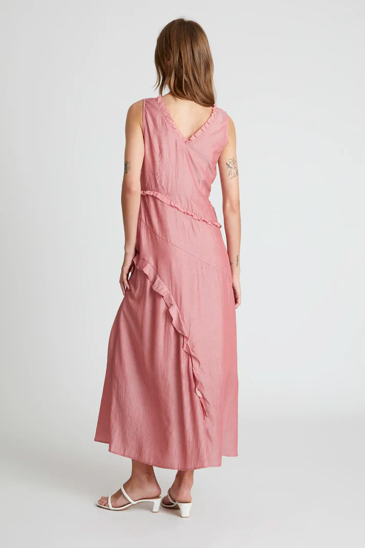 Vestido con Volantes Rosa