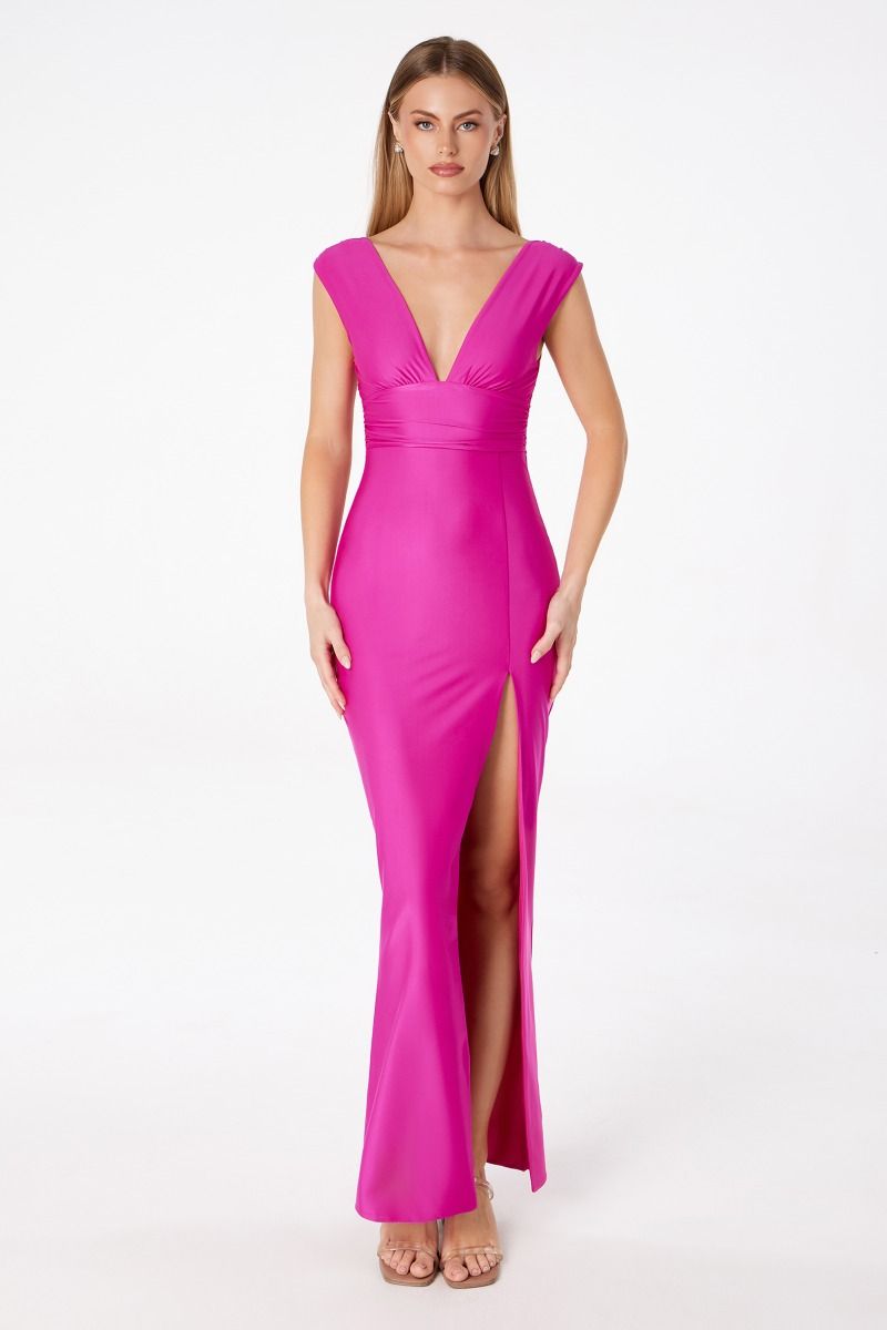 Vestido Corte Sirena Rosa Mexicano