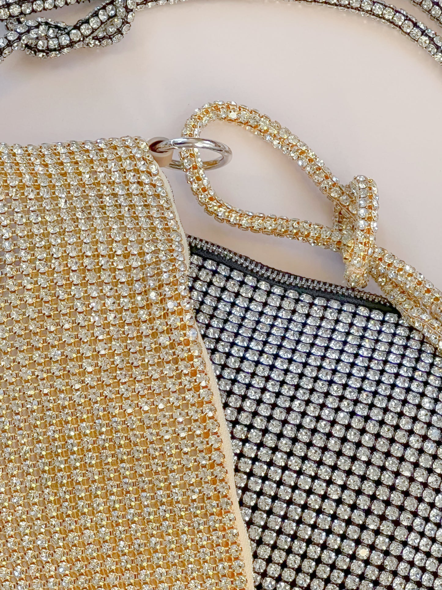 Bolso de Hombro con Cristal Plata